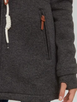 OXMO Sweatshirts & Sweatjacken*Damen Kapuzensweatjacke - OXThora schwarz uni