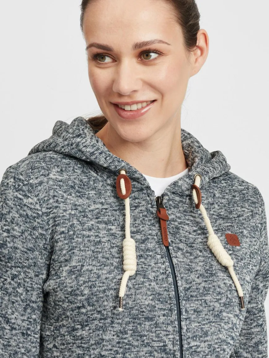 OXMO Sweatshirts & Sweatjacken*Damen Kapuzensweatjacke - OXThory schwarz uni