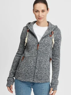 OXMO Sweatshirts & Sweatjacken*Damen Kapuzensweatjacke - OXThory grau uni