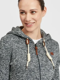 OXMO Sweatshirts & Sweatjacken*Damen Kapuzensweatjacke - OXThory grau uni