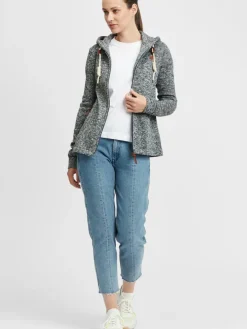 OXMO Sweatshirts & Sweatjacken*Damen Kapuzensweatjacke - OXThory grau uni