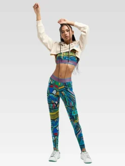 Carlo Colucci Sweatshirts & Sweatjacken*Damen Kapuzensweatjacke - Declara weiß bedruckt