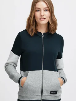 OXMO Sweatshirts & Sweatjacken*Damen Kapuzensweatjacke - OXOmanna blau gestreift