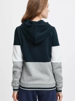 OXMO Sweatshirts & Sweatjacken*Damen Kapuzensweatjacke - OXOmanna blau gestreift