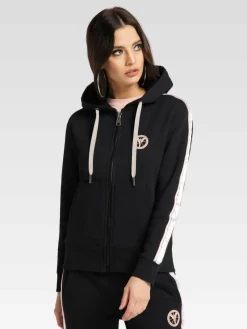 Carlo Colucci Sweatshirts & Sweatjacken*Damen Kapuzensweatjacke - Cattaruzza weiß uni