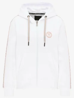 Carlo Colucci Sweatshirts & Sweatjacken*Damen Kapuzensweatjacke - Cattaruzza weiß uni