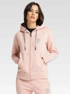 Carlo Colucci Sweatshirts & Sweatjacken*Damen Kapuzensweatjacke - Cattaruzza rosa uni