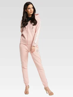 Carlo Colucci Sweatshirts & Sweatjacken*Damen Kapuzensweatjacke - Cattaruzza rosa uni