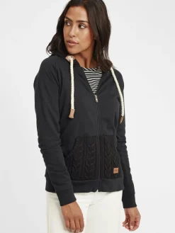 OXMO Sweatshirts & Sweatjacken*Damen Kapuzensweatjacke - OXMatilda schwarz uni