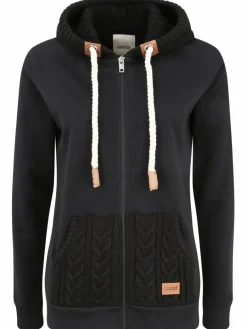 OXMO Sweatshirts & Sweatjacken*Damen Kapuzensweatjacke - OXMatilda schwarz uni