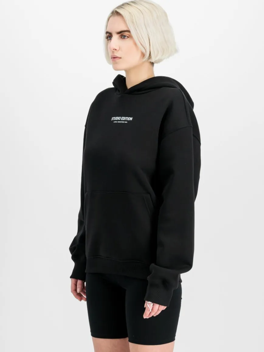Alpha Industries Sweatshirts & Sweatjacken*Damen Kapuzensweatshirt schwarz uni