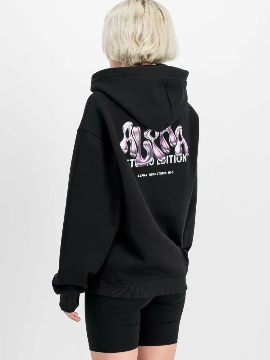 Alpha Industries Sweatshirts & Sweatjacken*Damen Kapuzensweatshirt schwarz uni