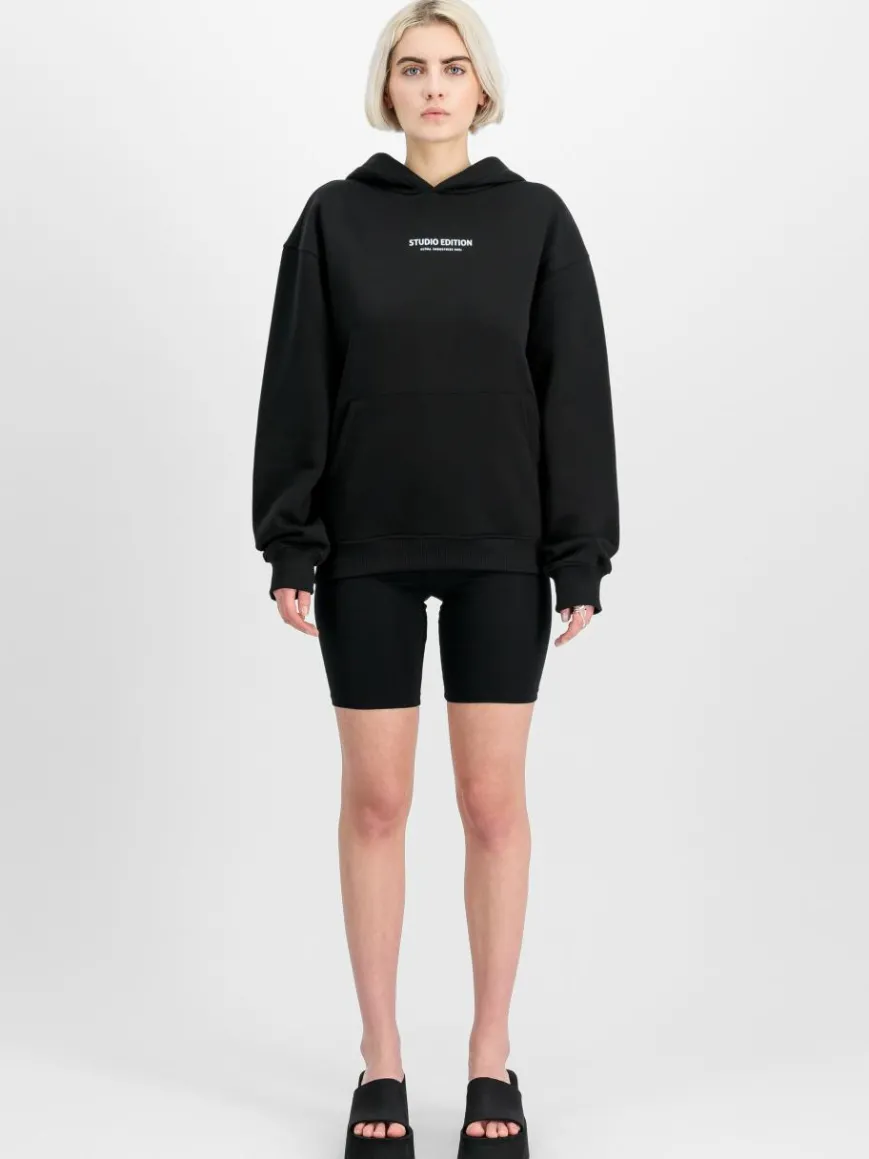 Alpha Industries Sweatshirts & Sweatjacken*Damen Kapuzensweatshirt schwarz uni