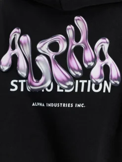 Alpha Industries Sweatshirts & Sweatjacken*Damen Kapuzensweatshirt schwarz uni