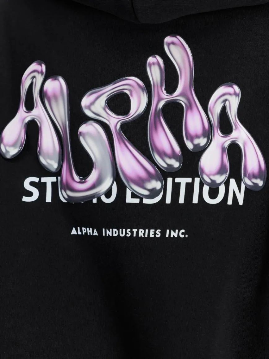 Alpha Industries Sweatshirts & Sweatjacken*Damen Kapuzensweatshirt schwarz uni