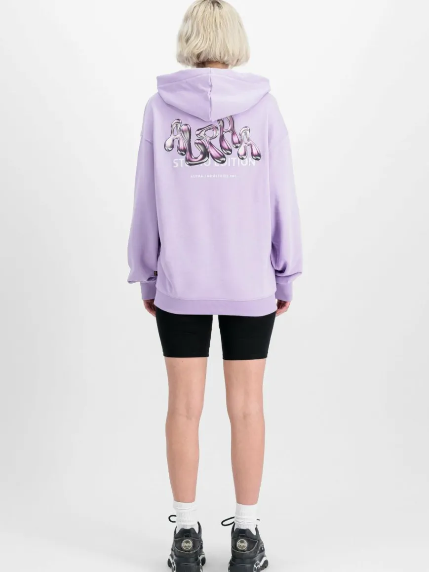 Alpha Industries Sweatshirts & Sweatjacken*Damen Kapuzensweatshirt lila uni