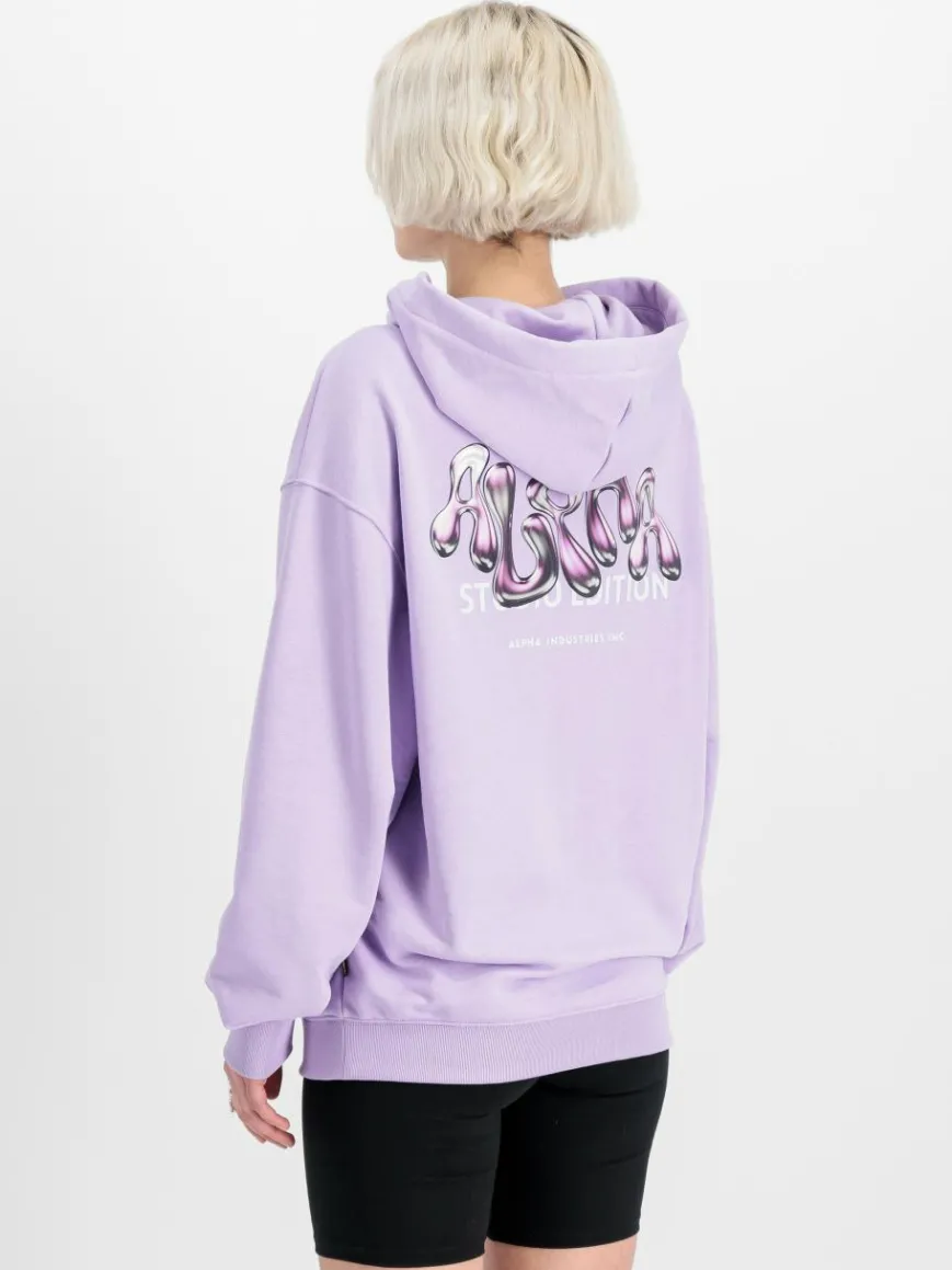 Alpha Industries Sweatshirts & Sweatjacken*Damen Kapuzensweatshirt lila uni