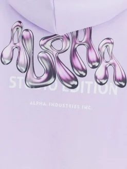 Alpha Industries Sweatshirts & Sweatjacken*Damen Kapuzensweatshirt lila uni