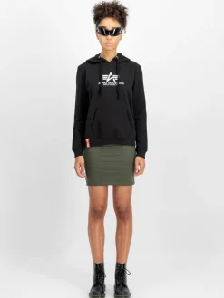 Alpha Industries Sweatshirts & Sweatjacken*Damen Kapuzensweatshirt schwarz bedruckt