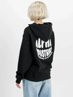 Alpha Industries Sweatshirts & Sweatjacken*Damen Kapuzensweatshirt schwarz uni