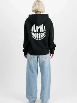 Alpha Industries Sweatshirts & Sweatjacken*Damen Kapuzensweatshirt schwarz uni