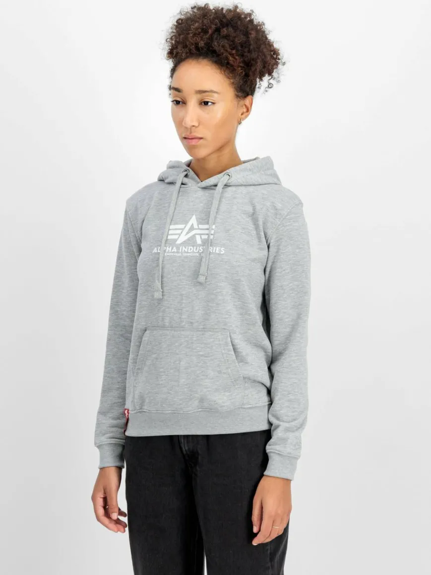 Alpha Industries Sweatshirts & Sweatjacken*Damen Kapuzensweatshirt grau bedruckt