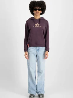 Alpha Industries Sweatshirts & Sweatjacken*Damen Kapuzensweatshirt lila bedruckt