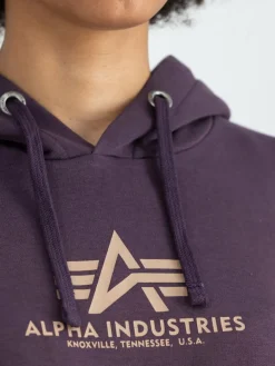 Alpha Industries Sweatshirts & Sweatjacken*Damen Kapuzensweatshirt lila bedruckt