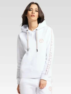 Carlo Colucci Sweatshirts & Sweatjacken*Damen Kapuzensweatshirt - Catania weiß uni