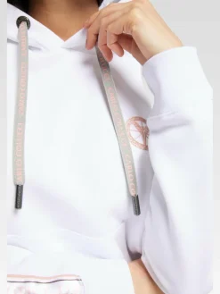 Carlo Colucci Sweatshirts & Sweatjacken*Damen Kapuzensweatshirt - Catania weiß uni