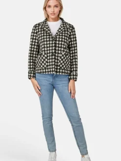 White Label Blazer*Damen Kastenjacke schwarz kariert