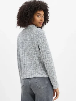 More & More Blazer*Damen Kastenjacke ecru hellblau meliert