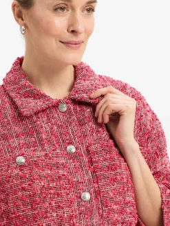 MOS MOSH Blazer*Damen Kastenjacke - MMPenn Mino pink rosa strukturiert