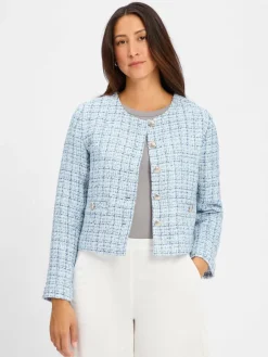 Marie Lund Blazer*Damen Kastenjacke - Vivien hellblau blau strukturiert