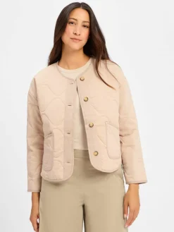 Marie Lund Blazer*Damen Kasten-Steppjacke beige uni