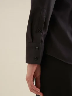 Seidensticker Blusen*Damen Kelchkragenbluse - Uni schwarz uni