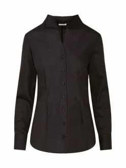 Seidensticker Blusen*Damen Kelchkragenbluse - Uni schwarz uni