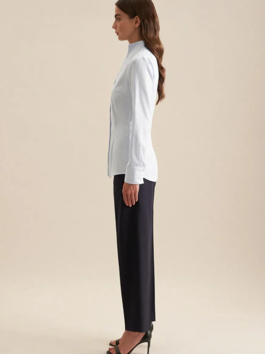 Seidensticker Blusen*Damen Kelchkragenbluse - Uni hellblau uni