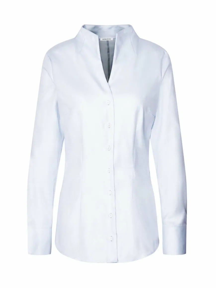 Seidensticker Blusen*Damen Kelchkragenbluse - Uni hellblau uni