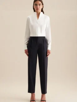 Seidensticker Blusen*Damen Kelchkragenbluse - Uni weiß uni