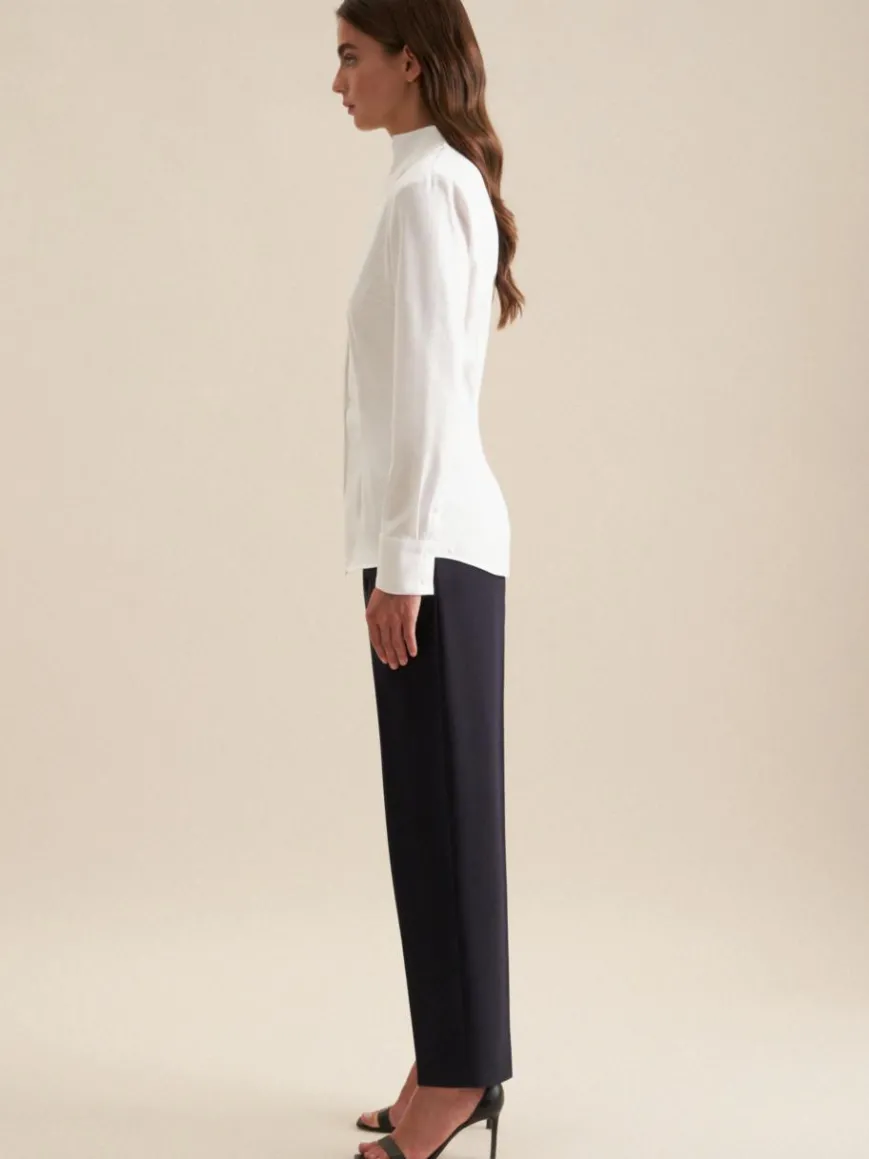 Seidensticker Blusen*Damen Kelchkragenbluse - Uni weiß uni