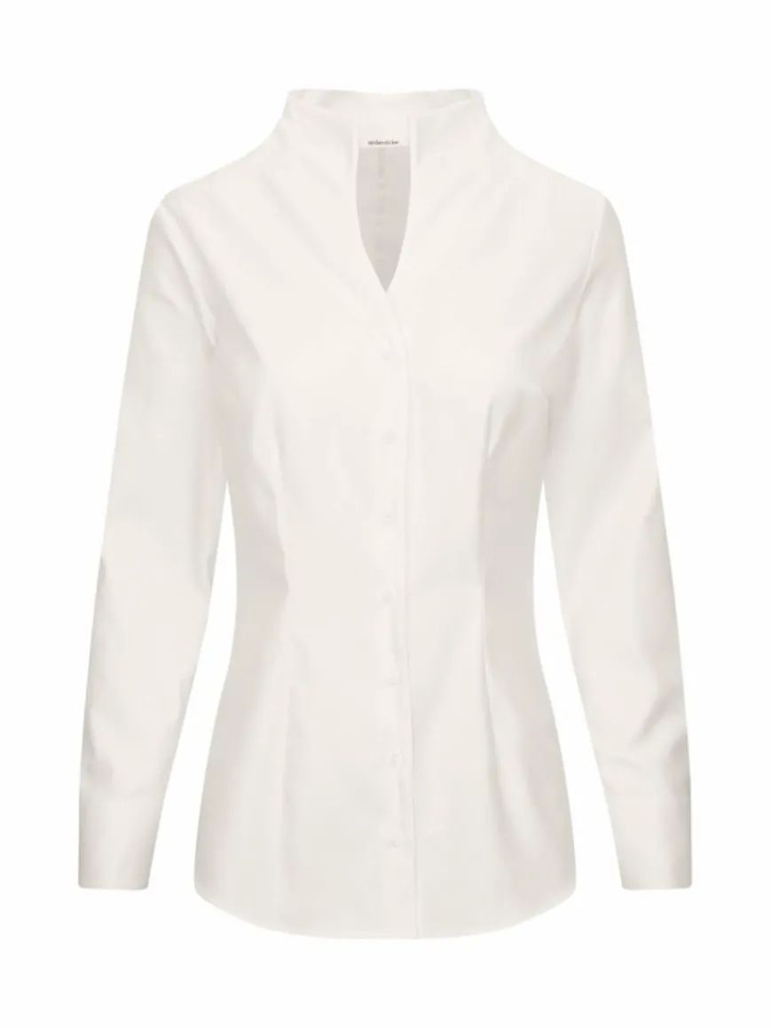 Seidensticker Blusen*Damen Kelchkragenbluse - Uni weiß uni