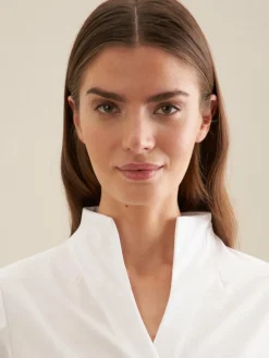 Seidensticker Blusen*Damen Kelchkragenbluse - Uni weiß uni