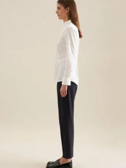 Seidensticker Blusen*Damen Kelchkragenbluse - Uni weiß uni