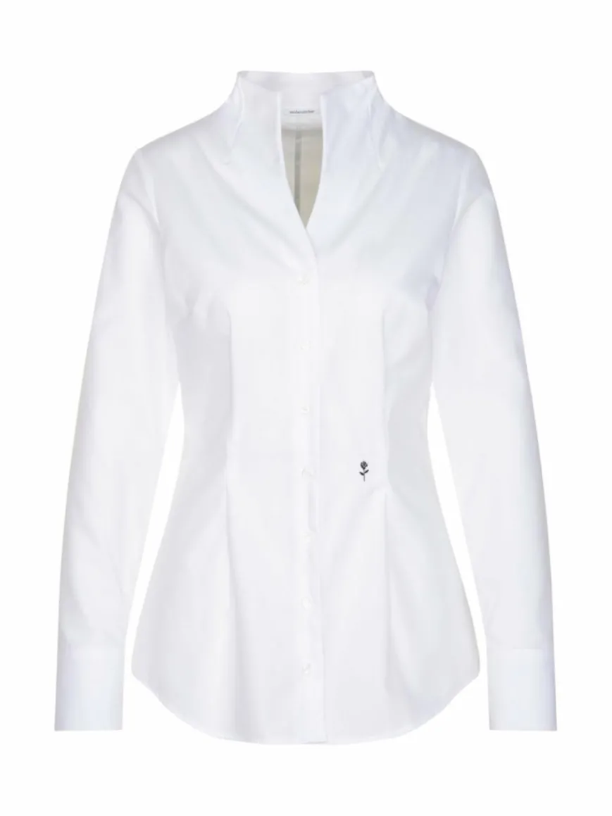 Seidensticker Blusen*Damen Kelchkragenbluse - Uni weiß uni