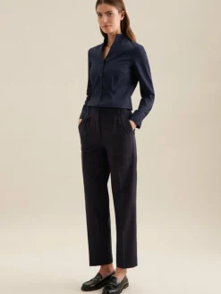 Seidensticker Blusen*Damen Kelchkragenbluse - Uni blau uni