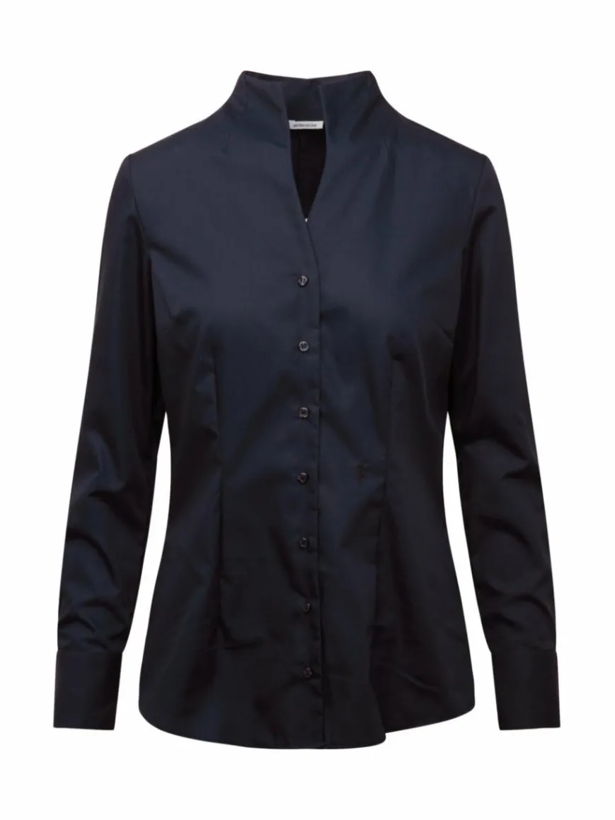 Seidensticker Blusen*Damen Kelchkragenbluse - Uni blau uni