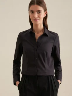 Seidensticker Blusen*Damen Klassische Bluse - Uni schwarz uni