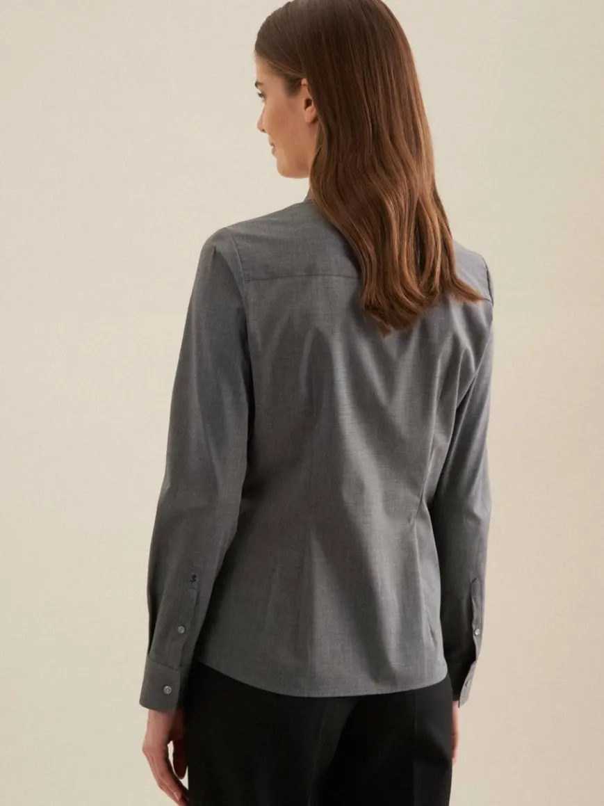 Seidensticker Blusen*Damen Klassische Bluse - Uni grau uni