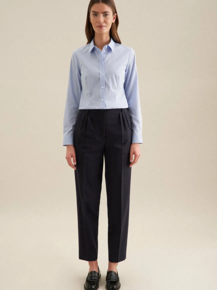 Seidensticker Blusen*Damen Klassische Bluse - Uni blau uni